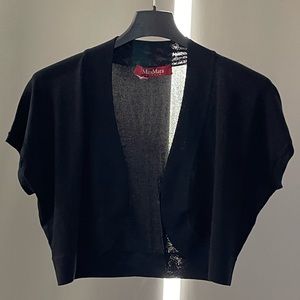 Max Mara cropped cardigan (bolero) shorts sleeves in black. Brand new.